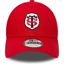 new-era-curved-brim-9forty-core-stade-toulousain-top-14-red-adjustable-cap
