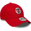 new-era-curved-brim-9forty-core-stade-toulousain-top-14-red-adjustable-cap