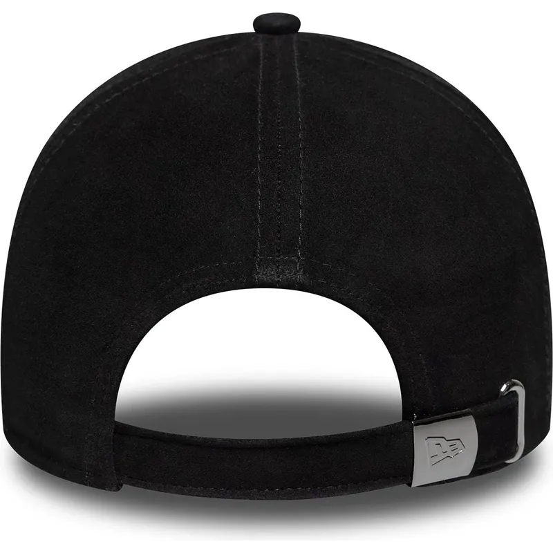 new-era-curved-brim-9forty-e-frame-img-suede-black-adjustable-cap
