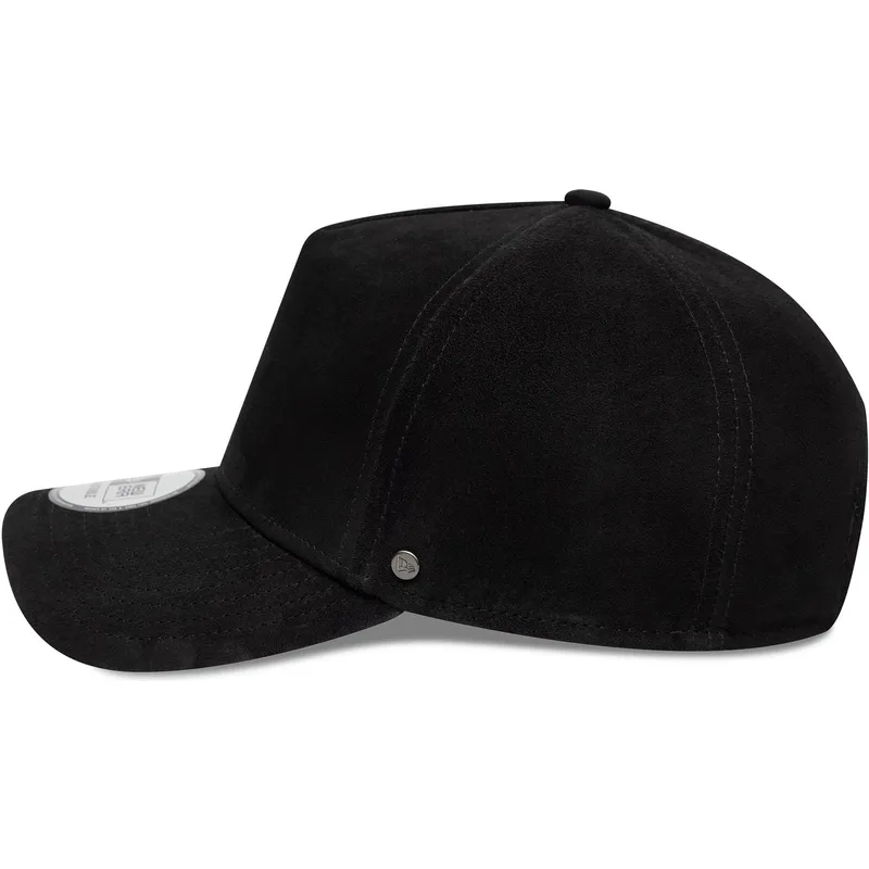 new-era-curved-brim-9forty-e-frame-img-suede-black-adjustable-cap