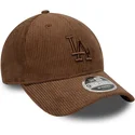 new-era-curved-brim-brown-logo-9forty-m-crown-cord-los-angeles-dodgers-mlb-brown-adjustable-cap