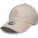 new-era-curved-brim-women-pink-logo-9forty-league-essential-midi-los-angeles-dodgers-mlb-pink-adjustable-cap
