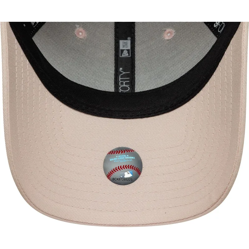 new-era-curved-brim-women-pink-logo-9forty-league-essential-midi-los-angeles-dodgers-mlb-pink-adjustable-cap