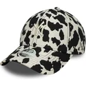 new-era-curved-brim-women-9forty-cow-midi-new-york-yankees-mlb-black-and-white-adjustable-cap