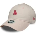 new-era-curved-brim-women-9twenty-washed-mini-los-angeles-dodgers-mlb-pink-adjustable-cap