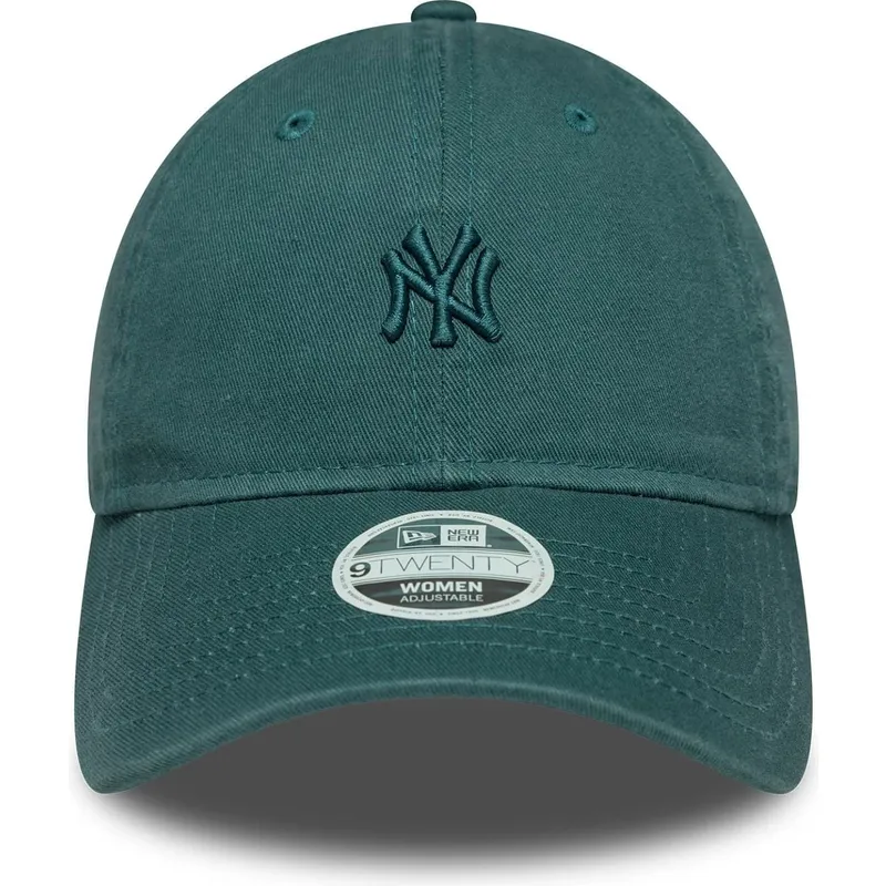 new-era-curved-brim-women-9twenty-washed-mini-new-york-yankees-mlb-green-adjustable-cap