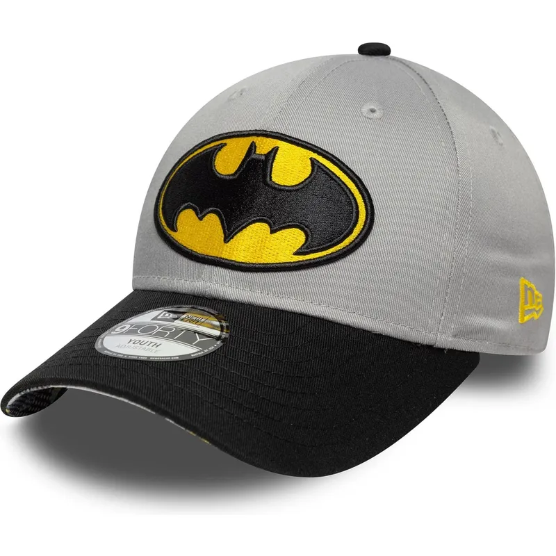 new-era-curved-brim-youth-9forty-dc-comics-batman-grey-and-black-adjustable-cap