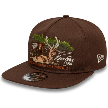 New Era Flat Brim 19TWENTY Outdoor Graphic Brown Adjustable Cap