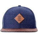 djinns-flat-brim-glencheck-navy-blue-adjustable-cap
