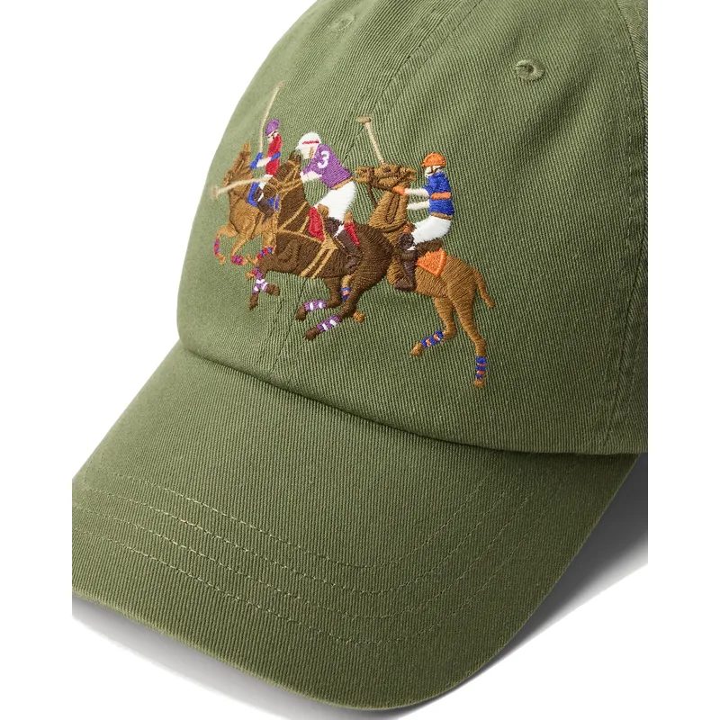 polo-ralph-lauren-curved-brim-twill-triple-pony-green-adjustable-cap