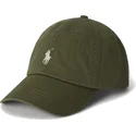 polo-ralph-lauren-curved-brim-cotton-chino-classic-sport-green-adjustable-cap-with-beige-logo