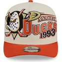 new-era-curved-brim-9fifty-a-frame-classic-anaheim-ducks-nhl-beige-and-orange-snapback-cap