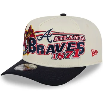 New Era Curved Brim 9FIFTY A Frame Classic Atlanta Braves MLB Beige and Black Snapback Cap