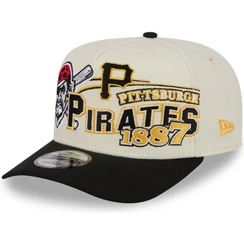 New Era Curved Brim 9FIFTY A Frame Classic Pittsburgh Pirates MLB Beige and Black Snapback Cap