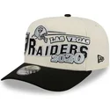new-era-curved-brim-9fifty-a-frame-classic-las-vegas-raiders-nfl-beige-and-black-snapback-cap