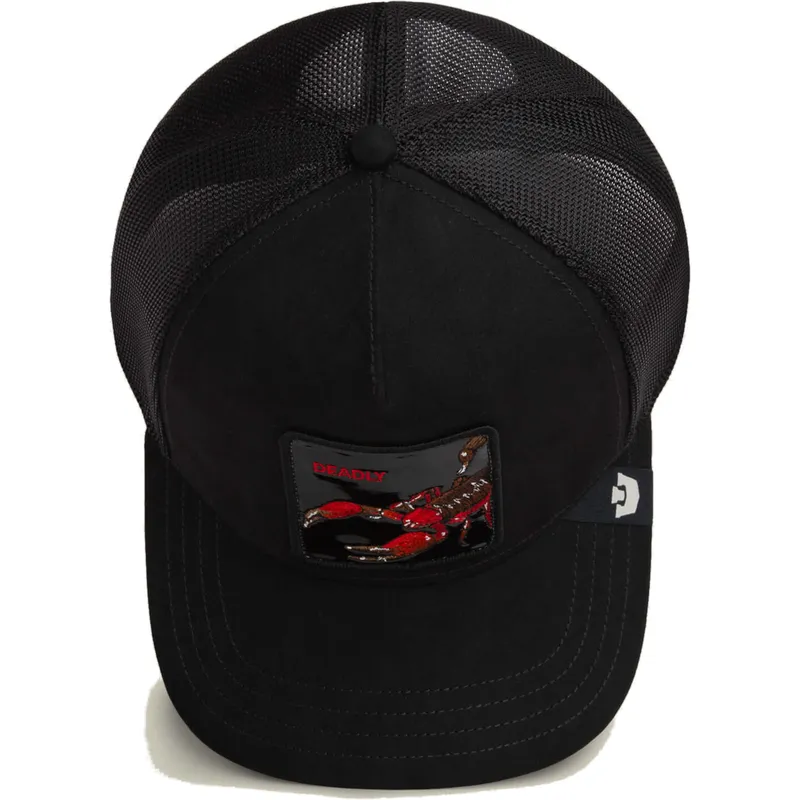 goorin-bros-scorpion-deadly-black-out-scorpion-metallic-the-farm-black-trucker-hat