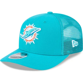 New Era 9SEVENTY Stretch Snap Evergreen Miami Dolphins NFL Blue Trucker Hat