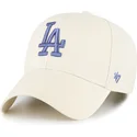 47-brand-curved-brim-blue-logo-mvp-los-angeles-dodgers-mlb-beige-snapback-cap