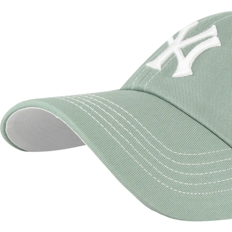 47-brand-curved-brim-clean-up-contrast-stitch-new-york-yankees-mlb-green-adjustable-cap