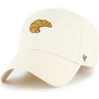 47 Brand Curved Brim Croissant Cookie Clean Up Food Base Runner Icon Beige Adjustable Cap