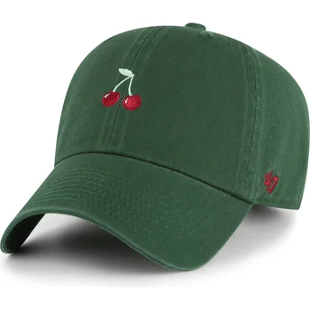 47 Brand Curved Brim Cherry Fruit Clean Up Base Runner Icon Green Adjustable Cap
