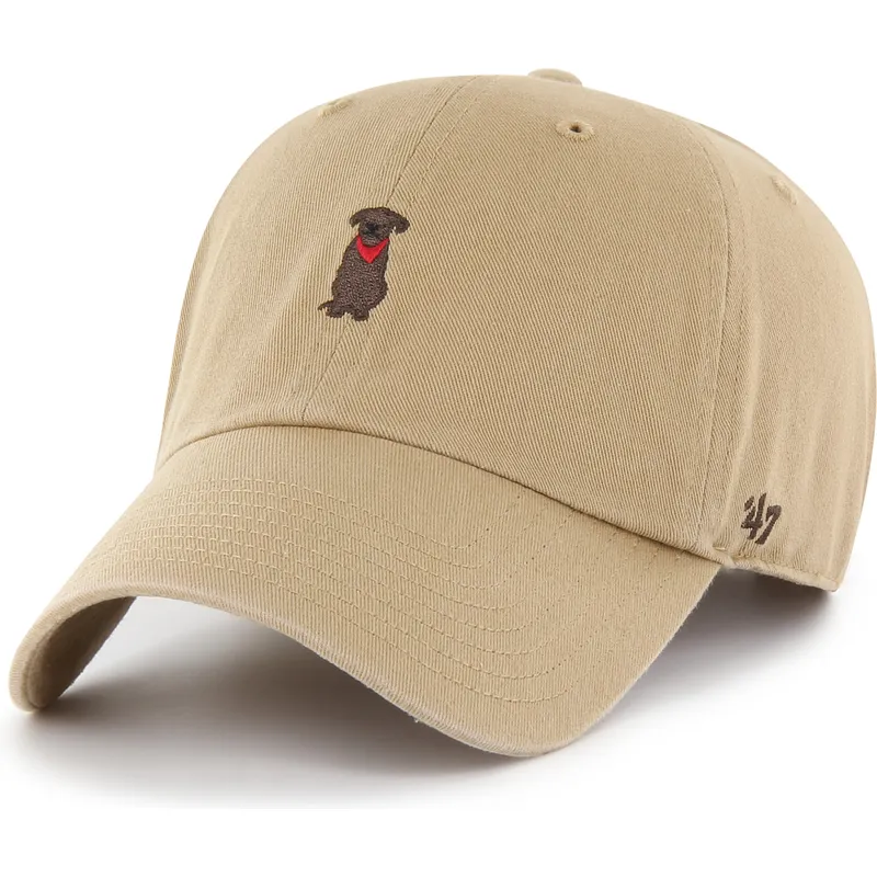 47-brand-curved-brim-clean-up-dog-base-runner-icon-khaki-adjustable-cap
