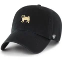 47-brand-curved-brim-clean-up-dog-base-runner-icon-black-adjustable-cap