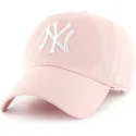 47-brand-curved-brim-clean-up-new-york-yankees-mlb-pink-adjustable-cap