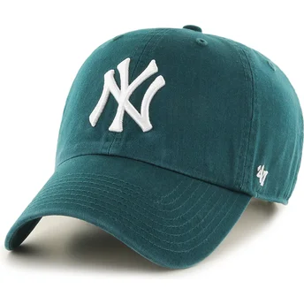47 Brand Curved Brim Clean Up Pacific Green New York Yankees MLB Green Adjustable Cap