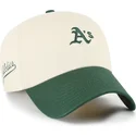 47-brand-curved-brim-clean-up-base-runner-sure-shot-two-tone-mlb-beige-and-green-adjustable-cap