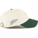 47-brand-curved-brim-clean-up-base-runner-sure-shot-two-tone-mlb-beige-and-green-adjustable-cap