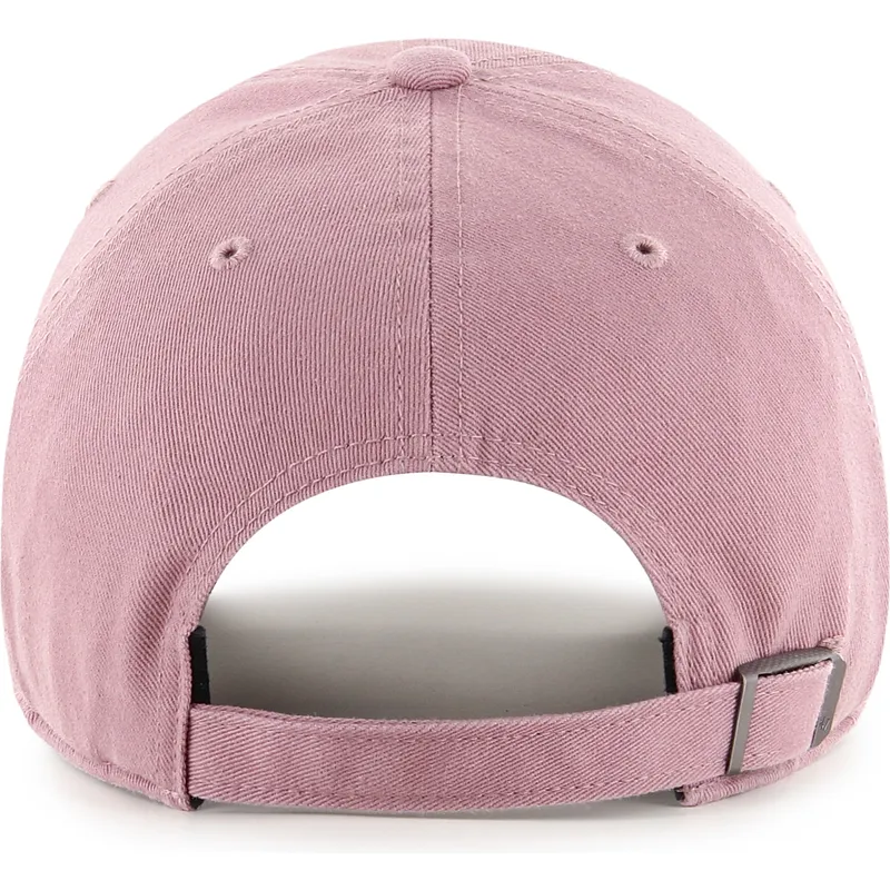 47-brand-curved-brim-clean-up-base-runner-mini-logo-new-york-yankees-mlb-pink-adjustable-cap