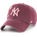 47-brand-curved-brim-clean-up-candy-heart-new-york-yankees-mlb-maroon-adjustable-cap