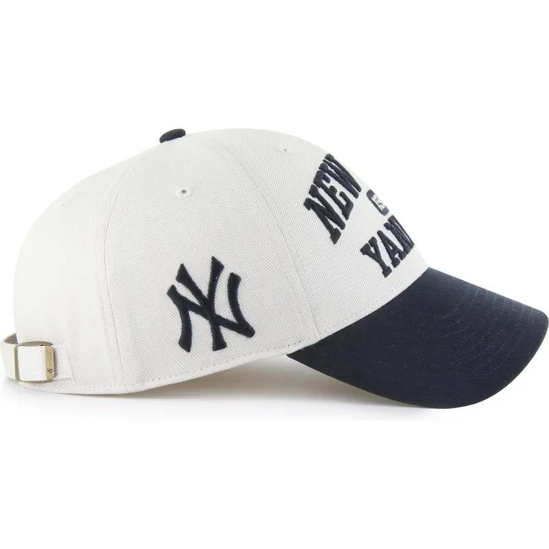 47-brand-curved-brim-mvp-broke-line-new-york-yankees-mlb-beige-and-navy-blue-adjustable-cap