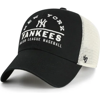 47 Brand Clean Up Windham Mesh New York Yankees MLB Black Trucker Hat