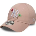 new-era-curved-brim-youth-9forty-summer-icon-new-york-yankees-mlb-pink-adjustable-cap