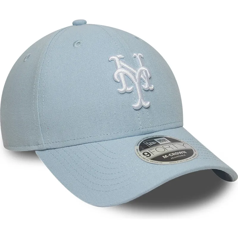 new-era-curved-brim-9forty-m-crown-linen-new-york-mets-mlb-light-blue-snapback-cap