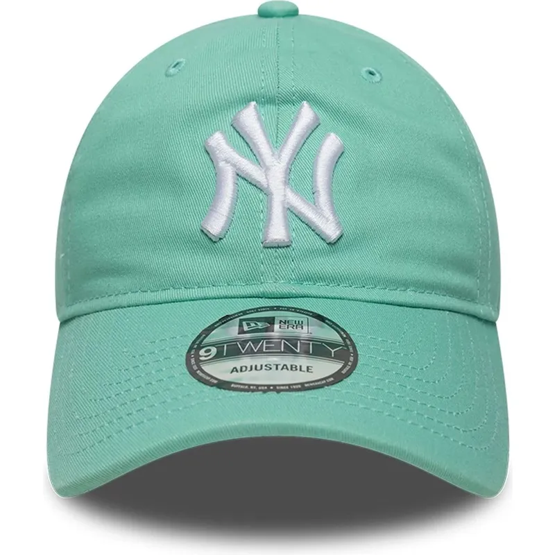 new-era-curved-brim-9twenty-league-essential-new-york-yankees-mlb-light-green-adjustable-cap