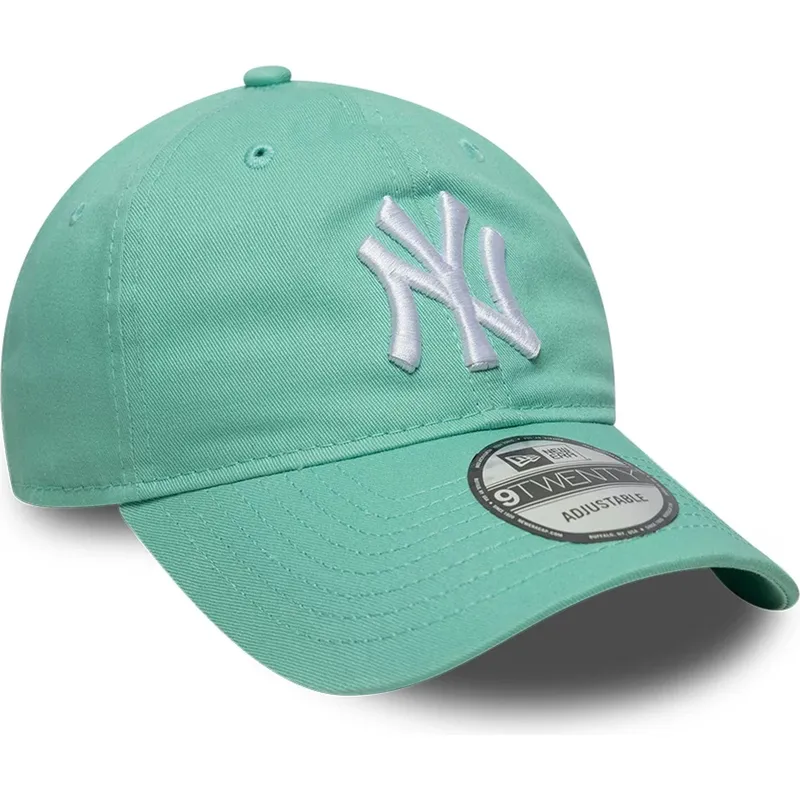 new-era-curved-brim-9twenty-league-essential-new-york-yankees-mlb-light-green-adjustable-cap
