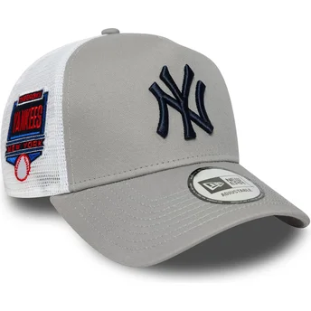 New Era A Frame Side Patch New York Yankees MLB Grey Trucker Hat