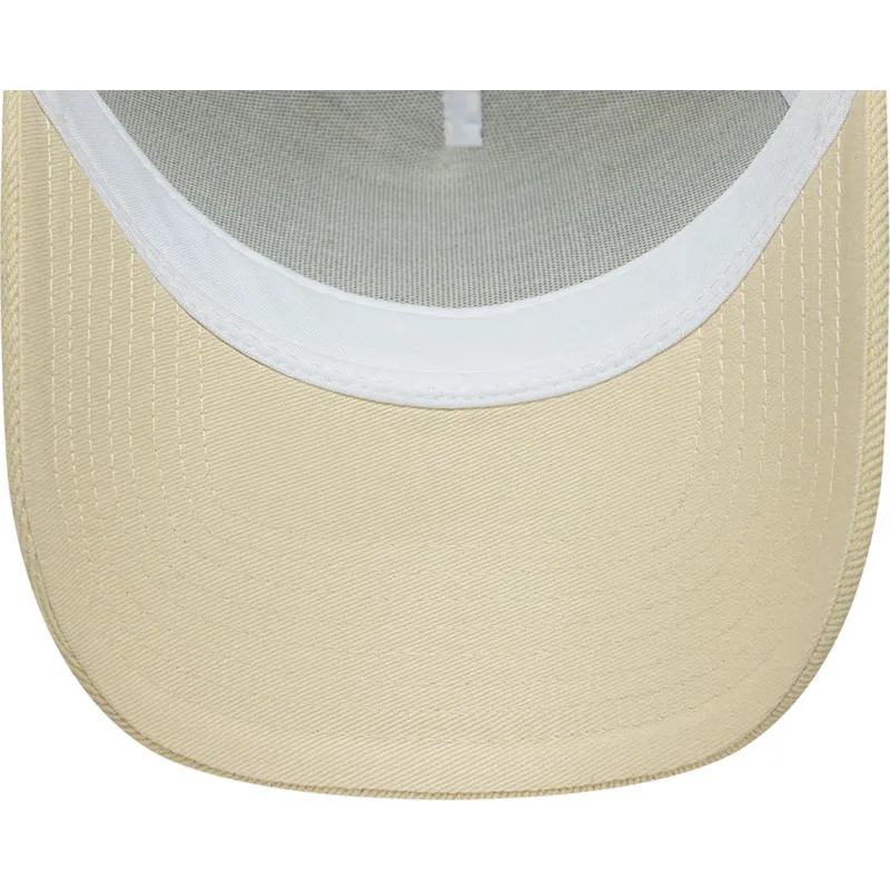 new-era-a-frame-denim-leather-patch-beige-trucker-hat