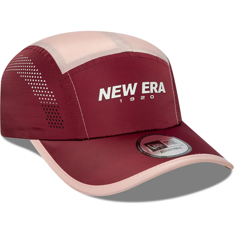 new-era-5-panel-runner-colour-block-red-adjustable-cap