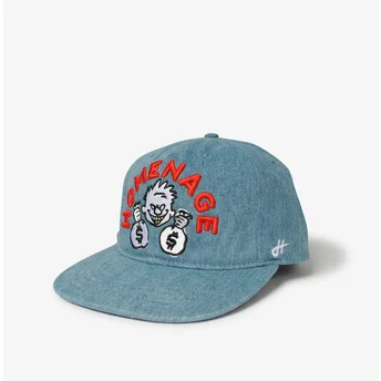 Homenage Flat Brim Denim Money Music Shapes Identity The Snap Blue Snapback Cap