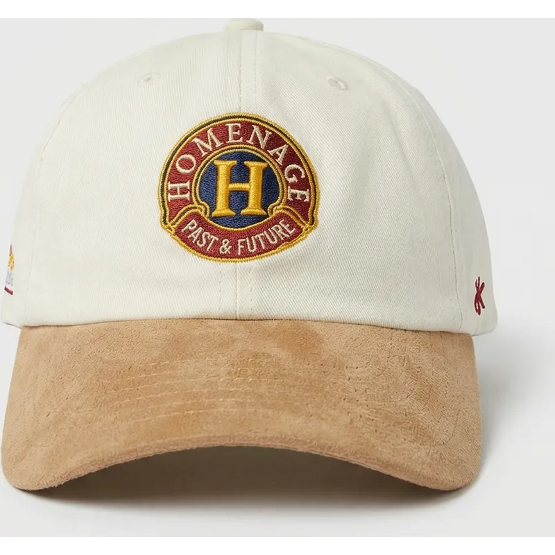 homenage-curved-brim-suede-resort-sport-the-90s-beige-and-brown-adjustable-cap