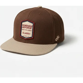 Homenage Flat Brim Squadron Military Surplus The Retro Dark Brown Snapback Cap