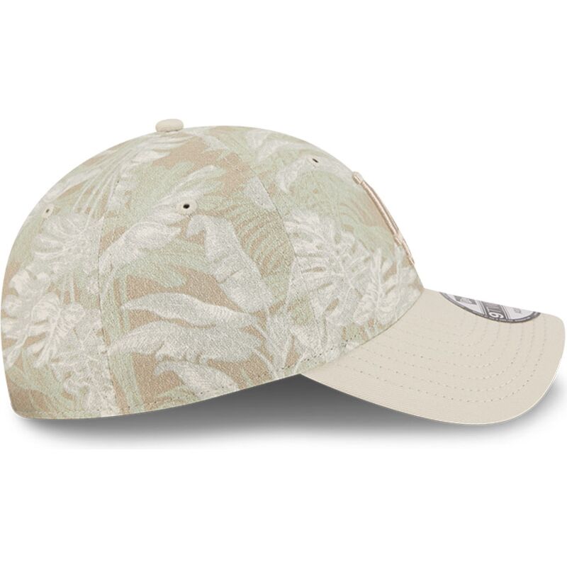 new-era-curved-brim-9twenty-leafy-palm-los-angeles-dodgers-mlb-beige-adjustable-cap