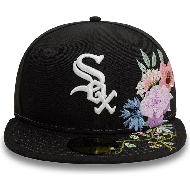 new-era-flat-brim-59fifty-floral-chicago-white-sox-mlb-black-fitted-cap