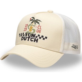 Von Dutch SURF10 Beige and White Trucker Hat