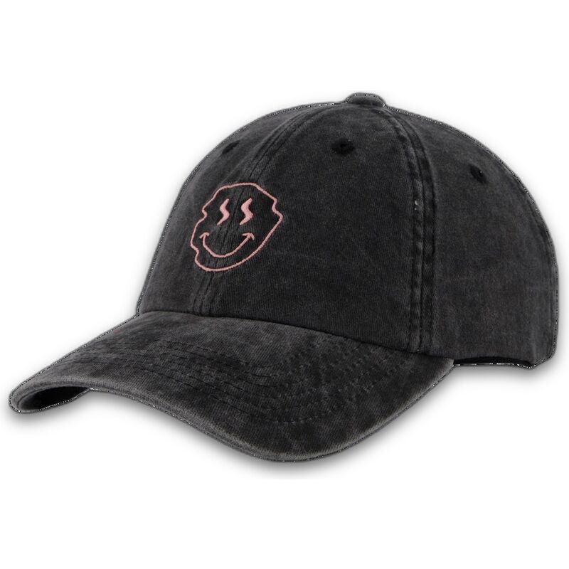 pica-pica-curved-brim-smiley-washed-black-adjustable-cap
