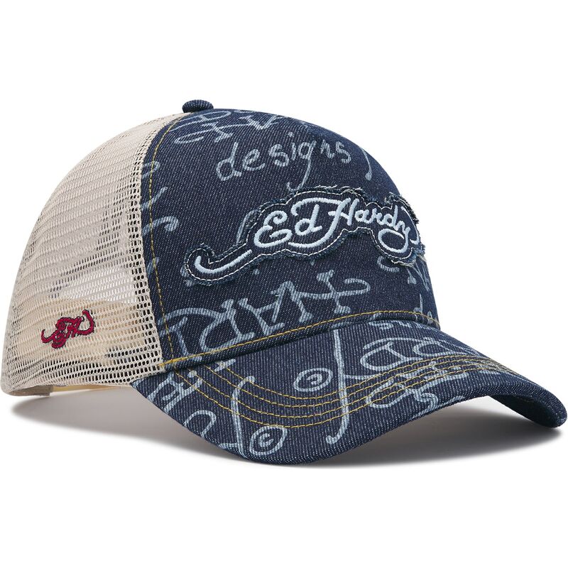 ed-hardy-don-denim-navy-blue-and-beige-trucker-hat ed-hardy-don-denim-navy-blue-and-beige-trucker-hat
